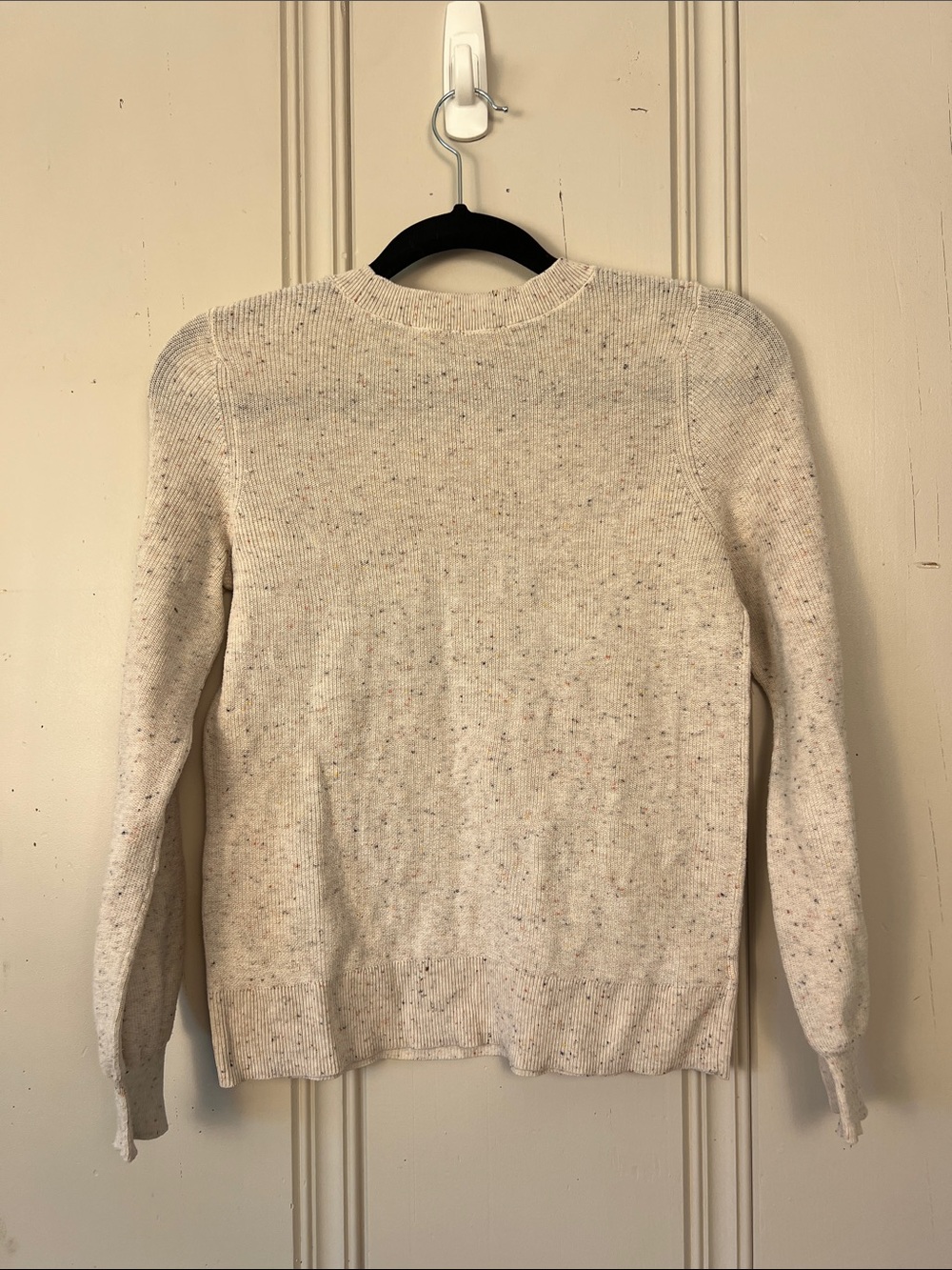 LOFT Speckled Crewneck Sweater XS Oatmeal Neutral Minimalist - Picture 3 of 3